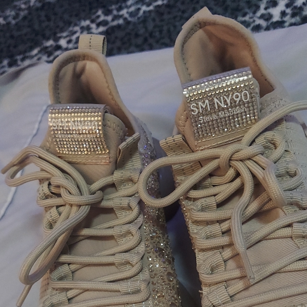 Steve Madden Sparkling Beige Sneakers - Picture 6 of 15
